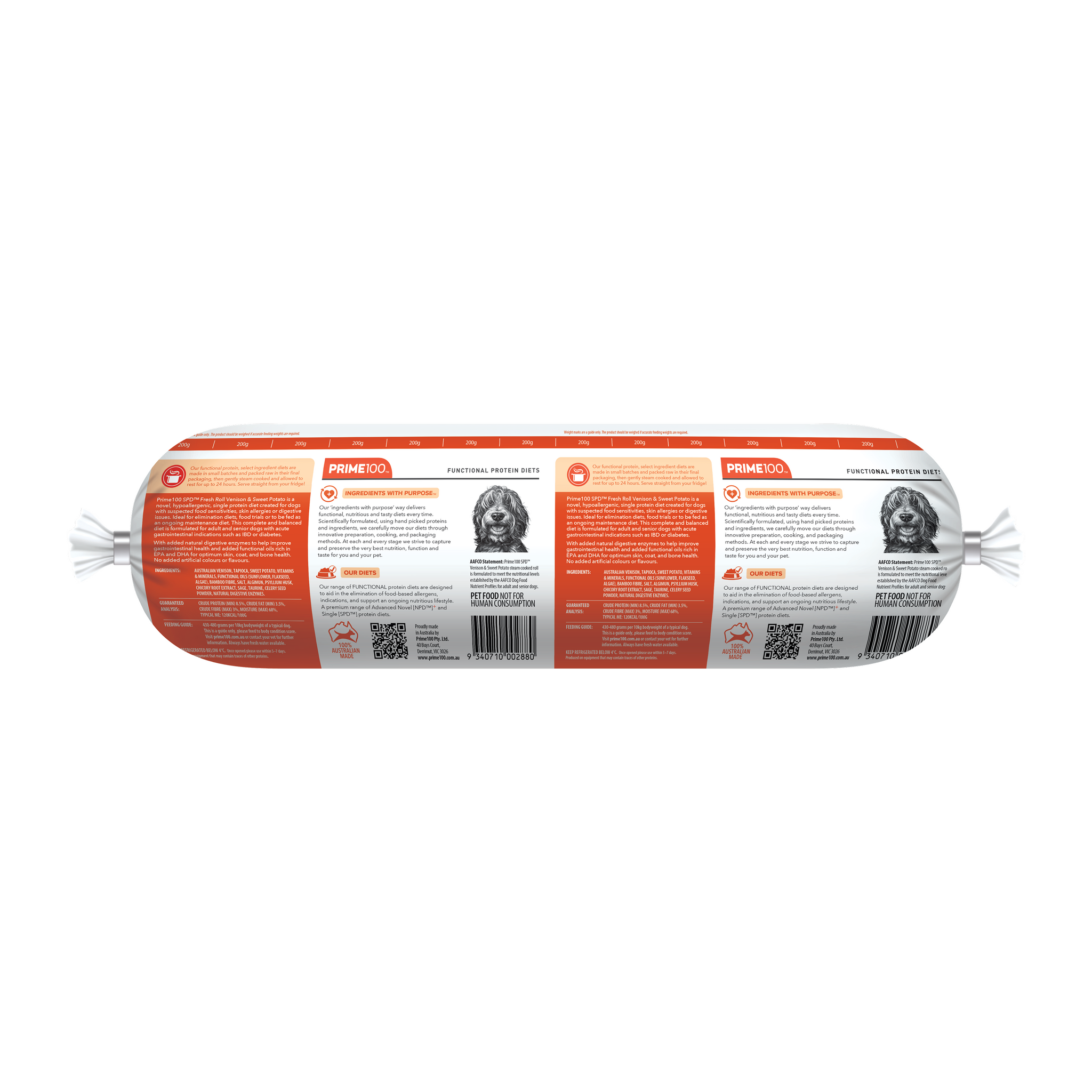 SPD™ Fresh Roll Venison & Sweet Potato 2kg | Prime100