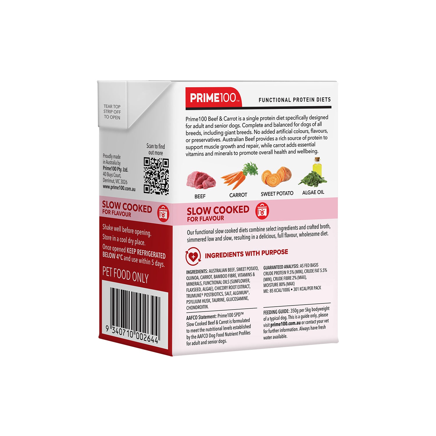 SPD™ Slow Cooked Beef & Carrot 354g | Prime100