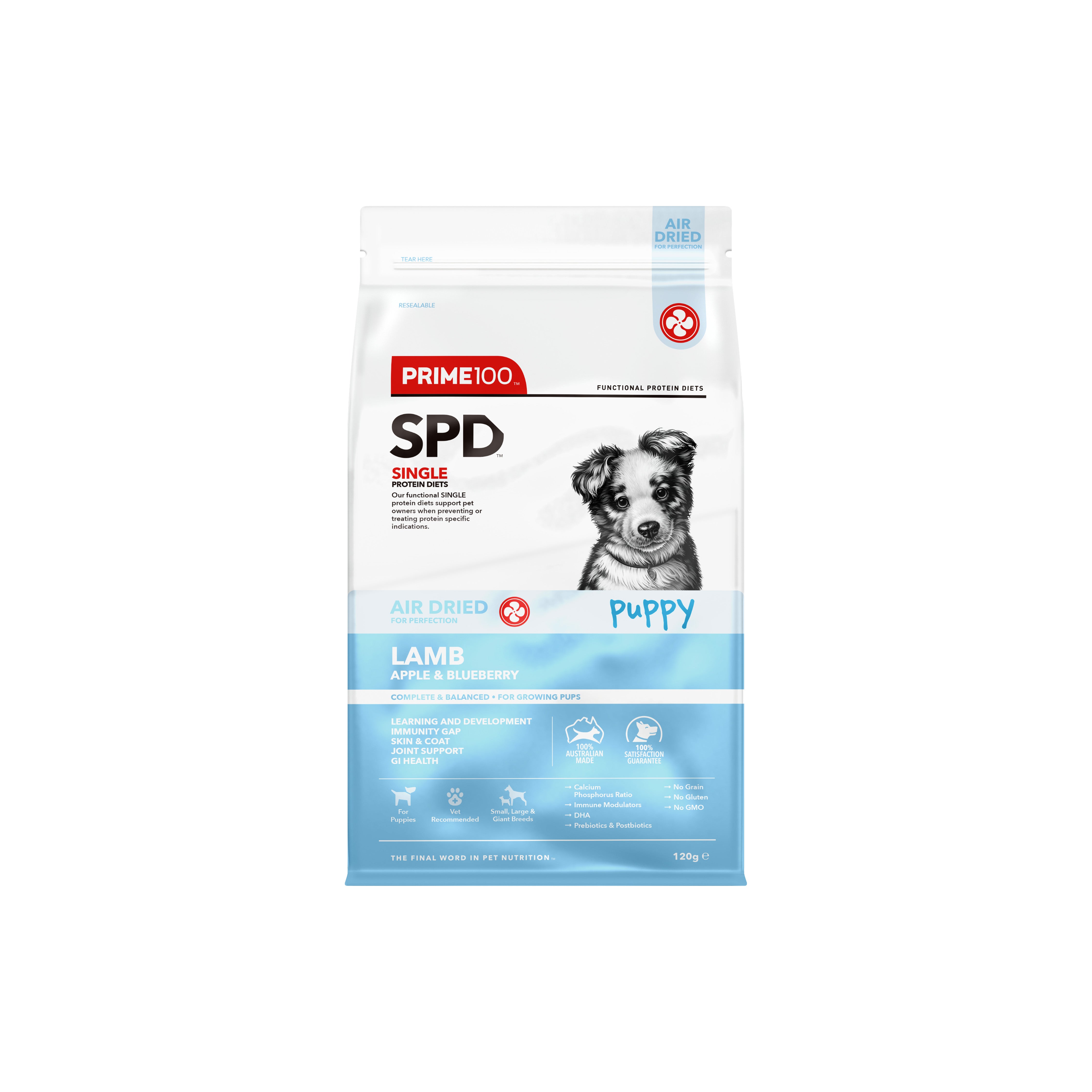 SPD™ Puppy Air Dried Lamb, Apple & Blueberry 120g