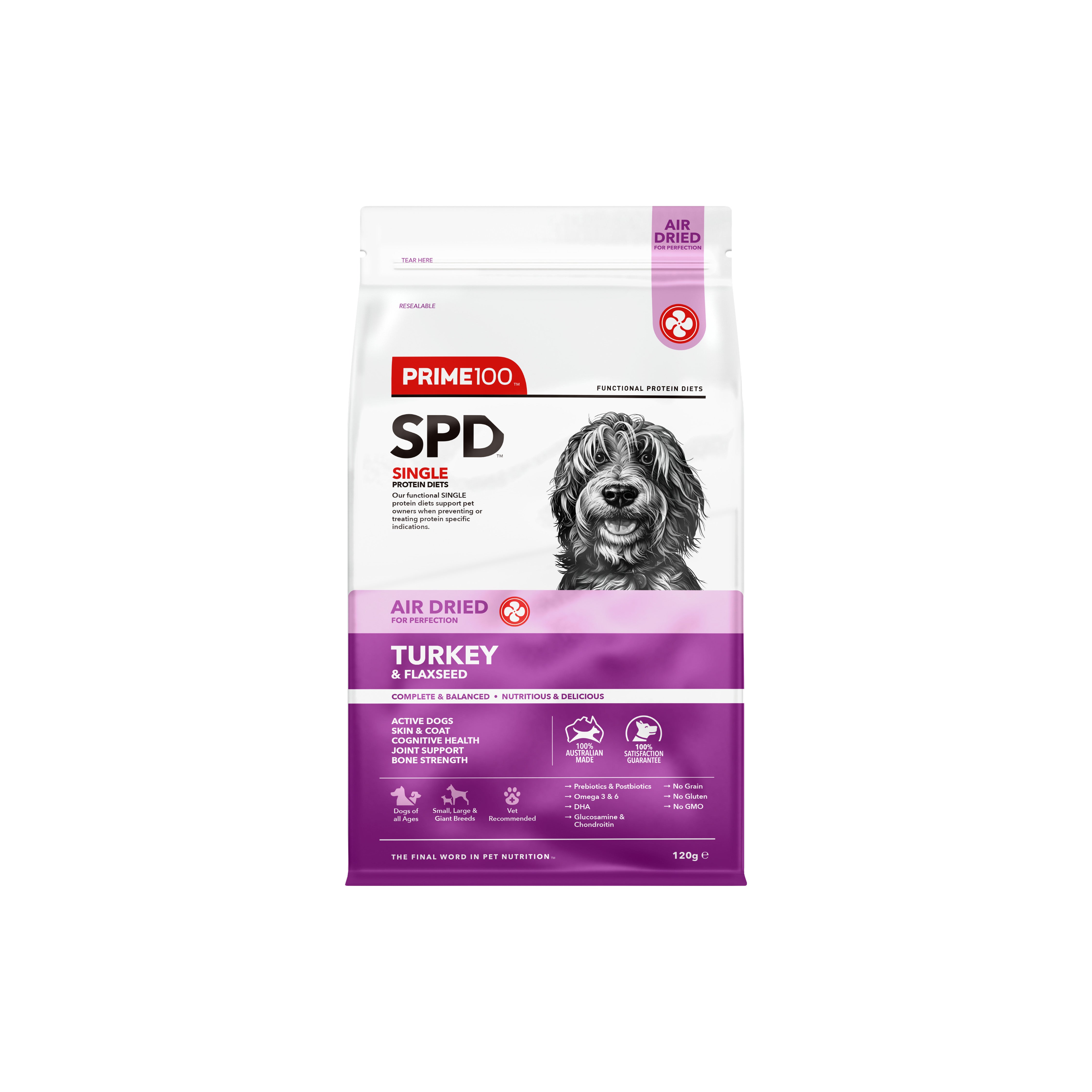 SPD™ Air Dried Turkey & Flaxseed 120g